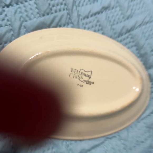 Wellsville China Restaurant Ware Lunch Plate San Tan Brown Stripe Vintage 8.25” - Picture 5 of 5